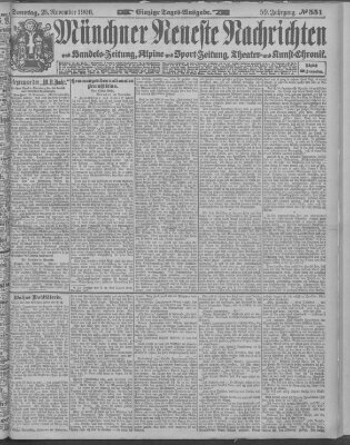 Münchner neueste Nachrichten Sonntag 25. November 1906