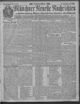 Münchner neueste Nachrichten Samstag 2. Juni 1906