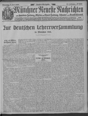 Münchner neueste Nachrichten Sonntag 3. Juni 1906