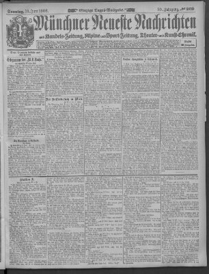 Münchner neueste Nachrichten Sonntag 10. Juni 1906