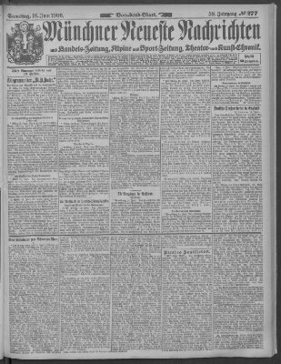 Münchner neueste Nachrichten Samstag 16. Juni 1906