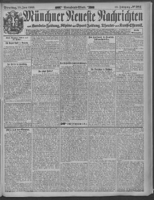 Münchner neueste Nachrichten Dienstag 19. Juni 1906