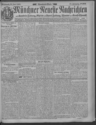 Münchner neueste Nachrichten Mittwoch 20. Juni 1906