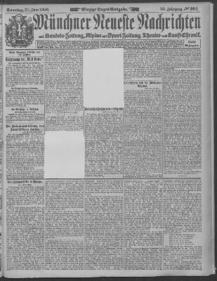 Münchner neueste Nachrichten Sonntag 24. Juni 1906