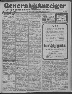 Münchner neueste Nachrichten Donnerstag 28. Juni 1906