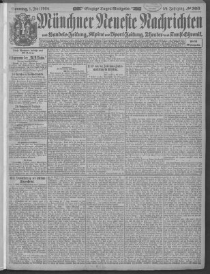 Münchner neueste Nachrichten Sonntag 1. Juli 1906