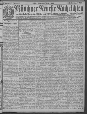 Münchner neueste Nachrichten Dienstag 3. Juli 1906