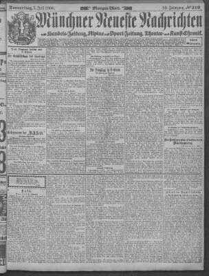 Münchner neueste Nachrichten Donnerstag 5. Juli 1906