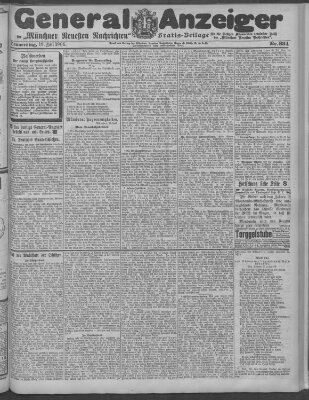 Münchner neueste Nachrichten Donnerstag 19. Juli 1906