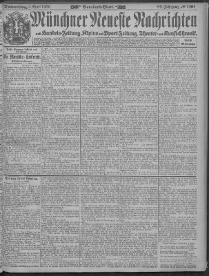 Münchner neueste Nachrichten Donnerstag 5. April 1906