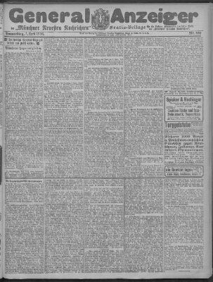 Münchner neueste Nachrichten Donnerstag 5. April 1906