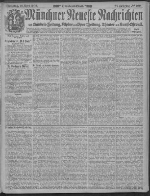 Münchner neueste Nachrichten Dienstag 10. April 1906