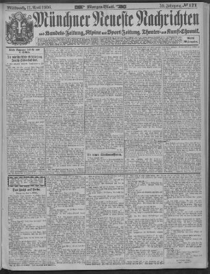 Münchner neueste Nachrichten Mittwoch 11. April 1906