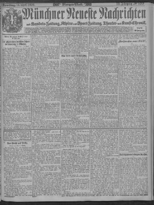 Münchner neueste Nachrichten Samstag 14. April 1906