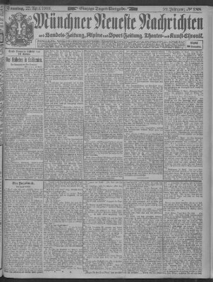 Münchner neueste Nachrichten Sonntag 22. April 1906