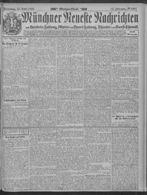 Münchner neueste Nachrichten Dienstag 24. April 1906