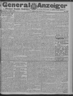 Münchner neueste Nachrichten Donnerstag 26. April 1906