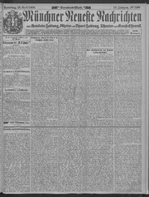 Münchner neueste Nachrichten Samstag 28. April 1906