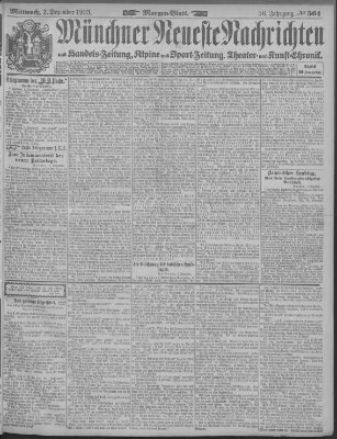 Münchner neueste Nachrichten Mittwoch 2. Dezember 1903