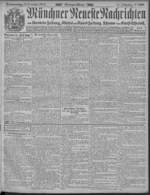 Münchner neueste Nachrichten Donnerstag 3. Dezember 1903