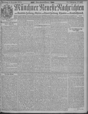 Münchner neueste Nachrichten Freitag 4. Dezember 1903