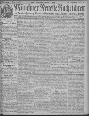 Münchner neueste Nachrichten Dienstag 8. Dezember 1903