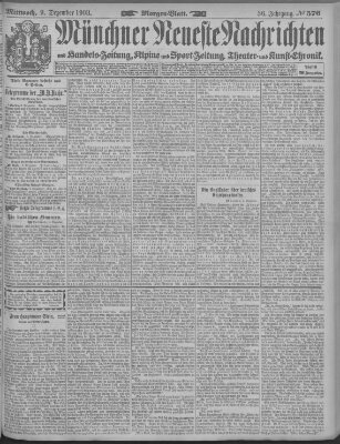 Münchner neueste Nachrichten Mittwoch 9. Dezember 1903