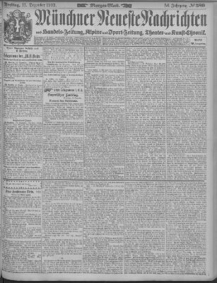 Münchner neueste Nachrichten Freitag 11. Dezember 1903