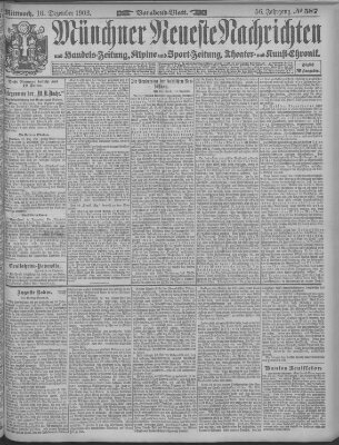 Münchner neueste Nachrichten Mittwoch 16. Dezember 1903