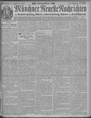 Münchner neueste Nachrichten Mittwoch 16. Dezember 1903