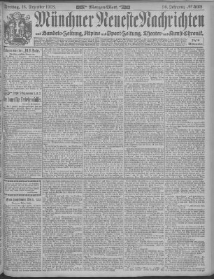 Münchner neueste Nachrichten Freitag 18. Dezember 1903