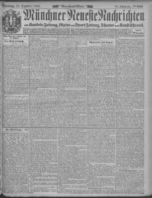 Münchner neueste Nachrichten Samstag 19. Dezember 1903