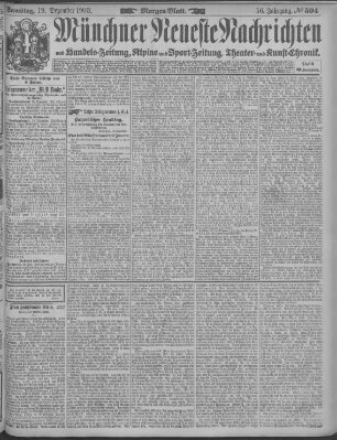 Münchner neueste Nachrichten Samstag 19. Dezember 1903