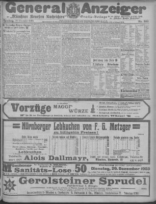 Münchner neueste Nachrichten Samstag 19. Dezember 1903