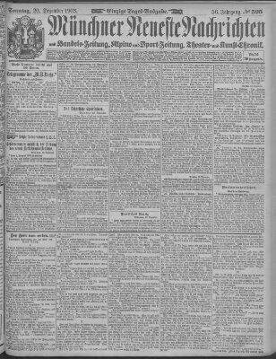 Münchner neueste Nachrichten Sonntag 20. Dezember 1903