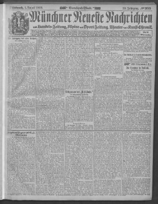 Münchner neueste Nachrichten Mittwoch 1. August 1906