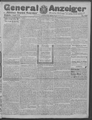 Münchner neueste Nachrichten Mittwoch 1. August 1906