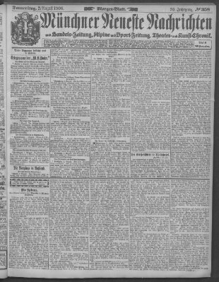 Münchner neueste Nachrichten Donnerstag 2. August 1906