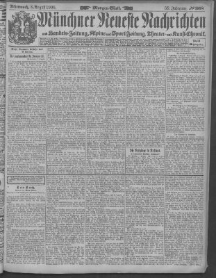 Münchner neueste Nachrichten Mittwoch 8. August 1906