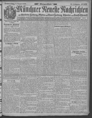 Münchner neueste Nachrichten Donnerstag 9. August 1906