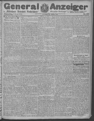 Münchner neueste Nachrichten Donnerstag 9. August 1906