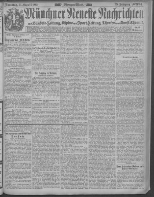 Münchner neueste Nachrichten Samstag 11. August 1906