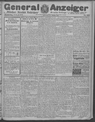 Münchner neueste Nachrichten Donnerstag 16. August 1906