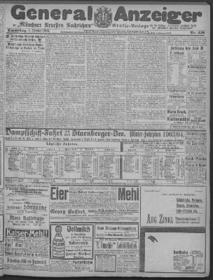 Münchner neueste Nachrichten Donnerstag 1. Oktober 1903