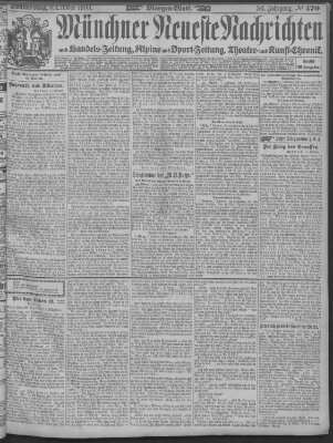 Münchner neueste Nachrichten Donnerstag 8. Oktober 1903