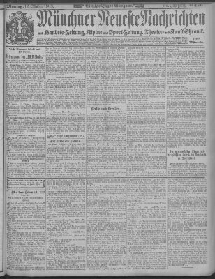 Münchner neueste Nachrichten Montag 12. Oktober 1903