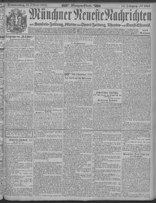 Münchner neueste Nachrichten Donnerstag 15. Oktober 1903