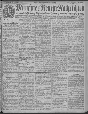 Münchner neueste Nachrichten Mittwoch 21. Oktober 1903