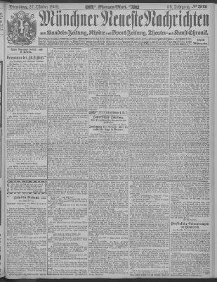 Münchner neueste Nachrichten Dienstag 27. Oktober 1903