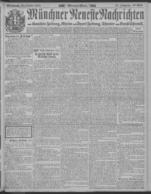 Münchner neueste Nachrichten Mittwoch 28. Oktober 1903